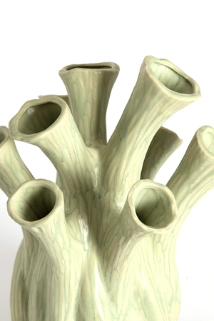 Light & Living Vase deco Ø20x24,5 cm LYSET ceramics light green - afbeelding 2