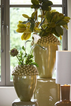 Light & Living Vase deco Ø32x43,5 cm LOVRO ceramics olive green-brown - afbeelding 4