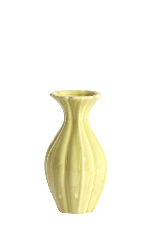 Light & Living Vase deco Ø8,5x15,5 cm SHIREL ceramics yellow-green - afbeelding 1