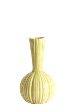 Light & Living Vase deco Ø9,5x17 cm SHAREL ceramics yellow-green - afbeelding 1