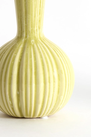 Light & Living Vase deco Ø9,5x17 cm SHAREL ceramics yellow-green - afbeelding 3