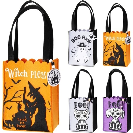 Vilten Halloween Tasje - 22 cm (assorti)