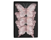 Vlinder veer L12b9.7h1cm roze 3st - afbeelding 1