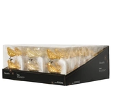 Vogel glas L9b4.50h8cm licht goud 2st - afbeelding 2