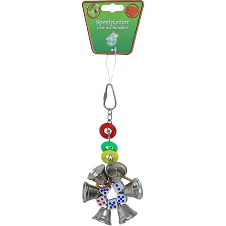 VOGELSP. DOBBELSTEEN+BELLEN 16CM