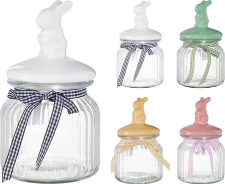 Voorraadpot Glas 650Ml Konijn - afbeelding 1