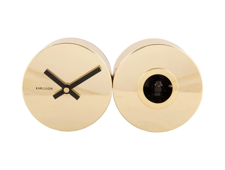 Wall clock Duo Cuckoo gold plated - afbeelding 1