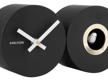 Wall clock Duo Cuckoo matt black - afbeelding 4