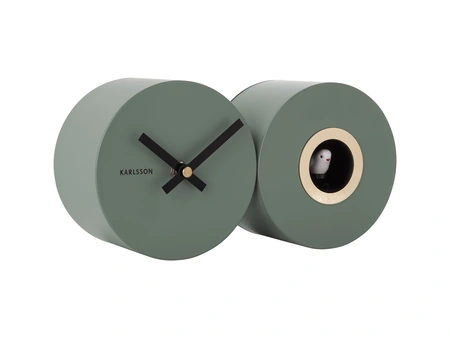 Wall clock Duo Cuckoo matt jungle green - afbeelding 1