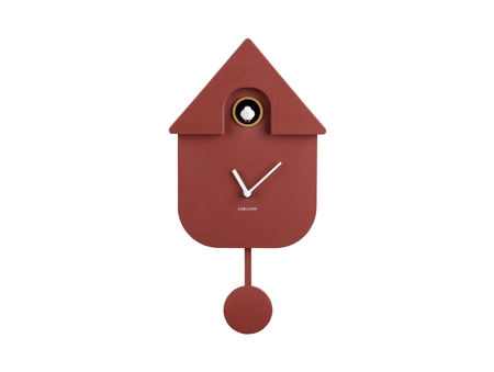 Wall clock Modern Cuckoo ABS red ochre - afbeelding 2
