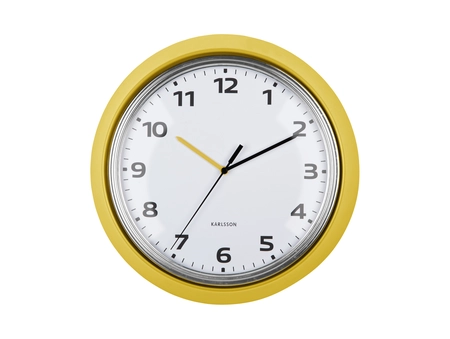 Wall clock Modern Retro bright yellow - afbeelding 2