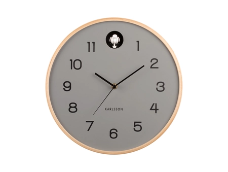 Wall clock Natural Cuckoo birch wood mouse grey - afbeelding 1