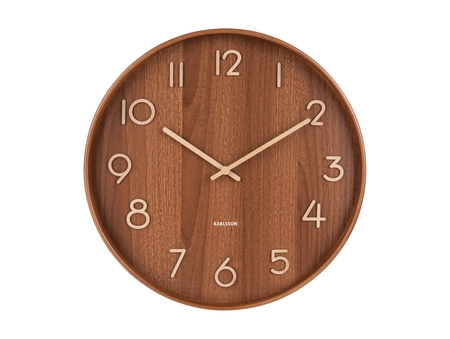 Wall clock Pure medium dark basswood - afbeelding 2