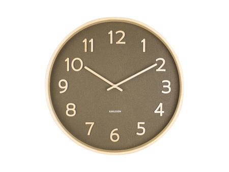 Wall clock Pure wood grain medium moss green - afbeelding 2