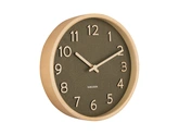 Wall clock Pure wood grain small moss green - afbeelding 1