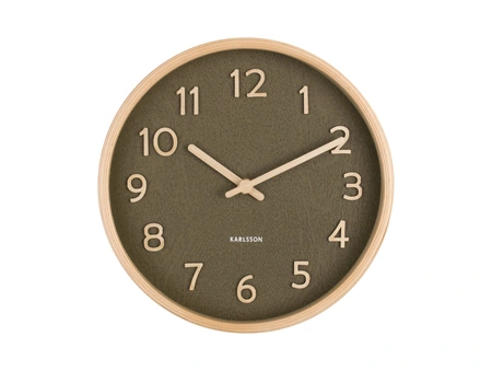 Wall clock Pure wood grain small moss green - afbeelding 2