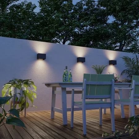 Wandlamp Rechthoek Zwart ip54 - afbeelding 2