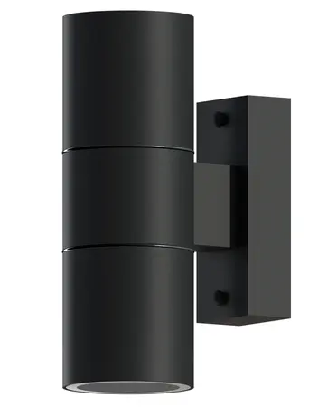 Wandlamp Up&Down Rond Zwart ip54 - afbeelding 1