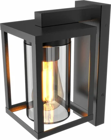 Wandlamp vierkant met rond glas ip44 sensor - afbeelding 1