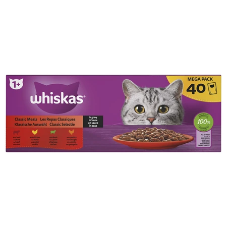 Whiskas pouch adult saus classic selectie mp 40x85gr - afbeelding 1