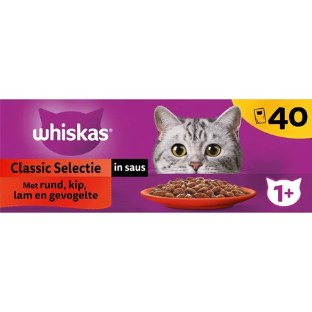 Whiskas pouch adult saus classic selectie mp 40x85gr - afbeelding 2