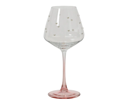Wijnglas glas d9.80h22cm roze