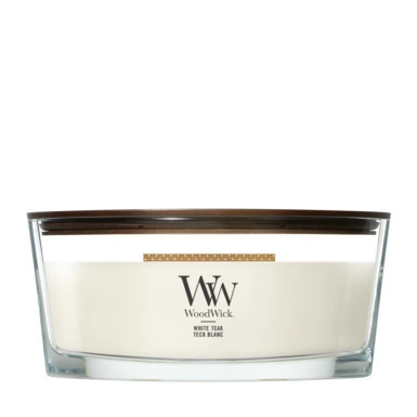 WoodWick White Teak Ellipse Kaars